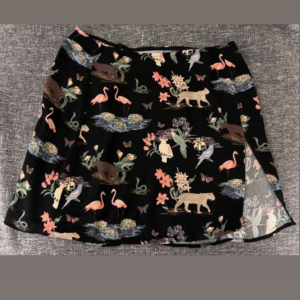 Reformation Margot Side Slit Mini Skirt Brasilia